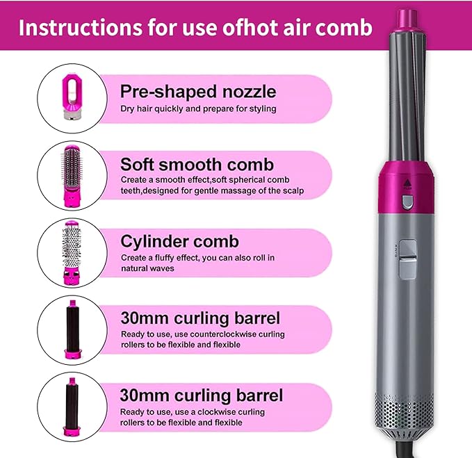 𝙏𝙧𝙪𝙢𝙯𝙮™ Hot Hair Brush 5 in 1 – فرشاة الشعر الساخنة 5 في 1